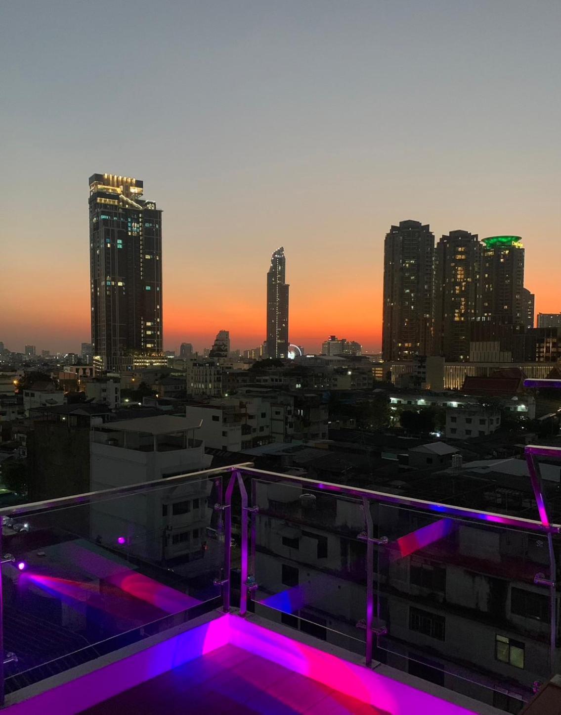 Miloft Sathorn Hotel - Sha Plus Certified Bangkok Exteriör bild View of the city from the rooftop of the hotel